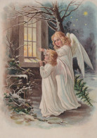 ANGELO Buon Anno Natale Vintage Cartolina CPSM #PAH937.A - Angeli