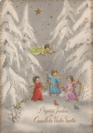 ENGEL WEIHNACHTSFERIEN Feiern & Feste Vintage Ansichtskarte Postkarte CPSM #PAH219.A - Anges