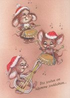 Feliz Año Navidad RATÓN Vintage Tarjeta Postal CPSM #PAU917.A - New Year