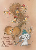 Happy New Year Christmas MOUSE Vintage Postcard CPSM #PAU916.A - New Year