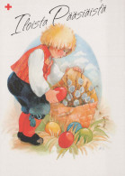 PÂQUES ENFANTS ŒUF Vintage Carte Postale CPSM #PBO284.A - Ostern
