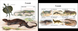 Sierra Leone 2023, Animals, Lizard, 6val In BF +BF - Sonstige & Ohne Zuordnung