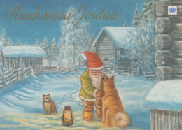 PÈRE NOËL Bonne Année Noël Vintage Carte Postale CPSM #PBL151.A - Santa Claus