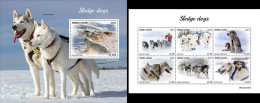 Sierra Leone 2023, Animals, Sledge Dogs, 6val In BF +BF - Cani