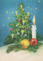 Feliz Año Navidad VELA Vintage Tarjeta Postal CPSM #PBA367.A - Año Nuevo