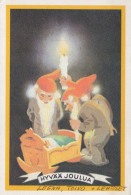 SANTA CLAUS Happy New Year Christmas GNOME Vintage Postcard CPSM #PAY969.A - Santa Claus