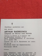 Doodsprentje Arthur Raemdonck / Hamme 8/8/1920 Sint Niklaas 17/10/1995 ( Leona Stuyven ) - Religione & Esoterismo