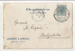 Lavrenčič & Domicelj, Ljubljana Company Postal Card Posted 1905 To Škofja Loka B240503 - Eslovenia