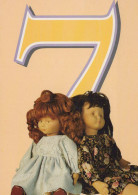 FELIZ CUMPLEAÑOS 7 Año De Edad CHICA NIÑOS Vintage Tarjeta Postal CPSM #PBT777.A - Geburtstag