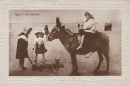 ESEL Tiere Kinder Vintage Antik Alt CPA Ansichtskarte Postkarte #PAA352.A - Ezels