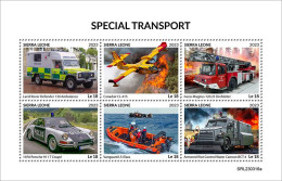 Sierra Leone 2023, Transport, Police, Fire Engine, 6val In BF - Police - Gendarmerie