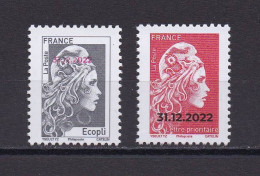 FRANCE 2022 TIMBRE N°5642A/B NEUF** LES DEUX MARIANNES SURCHARGEES 31.12.2022 - Unused Stamps