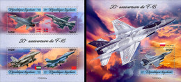 Togo 2023, Plane, F16, 4val In BF +BF - Togo (1960-...)