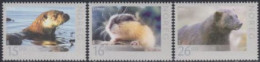 Norwegen Mi.Nr. 1707-09 Wildlebende Tiere, Fischotter Lemming Vielfraß (3 Werte) - Unused Stamps