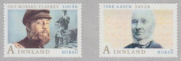 Norwegen Mi.Nr. 1825-26 Jahr D.Sprachen Ivar Aasen, Theater L.Kolstad Skl. (2W.) - Nuevos