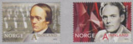 Norwegen Mi.Nr. 1890-91 Halfdan Kjerulf, Agnar Mykle, Skl. (2 Werte) - Ongebruikt