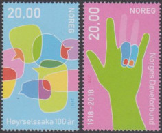 Norwegen MiNr. 1954-56 Gehörsinn Und Sprache (2 Werte) - Nuovi