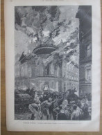 1884 VIENNE AUTRICHE INCENDIE  DU STADT  THEATER Pompier - Estampes & Gravures