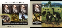 Togo 2023, Darwin, Dinosaurs, 3val In BF +BF - Prehistorics