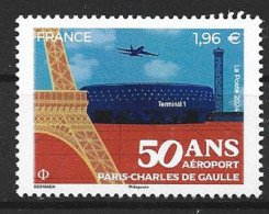 2024.  50 Ans Aéroport De Paris  CDG.   Timbre Neuf ** - Nuevos