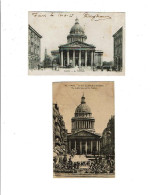 PARIS 2 CP PANTHEON  De 1907 ( Animée, Fiacre & Piétons)  & Inconnue ) 136 - Panthéon