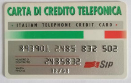 SCHEDA TELEFONICA ITALIANA - USI SPECIALI-CARTA DI CREDITO SIP 12/84 - C&C 4016 - Collections