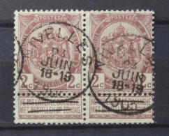 55 : Paire Avec Belle Oblitération Nivelles - 1893-1907 Coat Of Arms