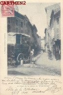 RARE CPA : CONDRIEU GRANDE RUE ET DEPART DE LA VOITURE DE VIENNE DILIGENCE 69 RHONE  - Condrieu