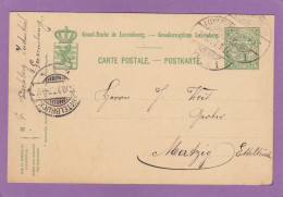 ARDOISIERES ANGELSBERG. ENTIER POSTAL POUR DES TANNEURS A MERZIG,1907. - Interi Postali