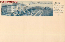 NICE PUBLICITE HOTEL WESTMINSTER FRANCOIS REBETEZ 1900 - Cafés, Hoteles, Restaurantes