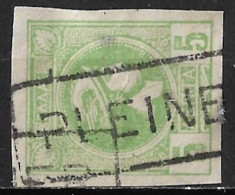 GREECE Scarce Cancellation [PLEINE MER] (posted At See) On 1897-1900 Small Hermes Heads 5 L Green Imperforated Vl. 119 - Gebraucht