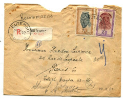 Congo Butembo  C.O.B. 291+292 Sur Lettre Recom. Type 2Ad/R-O/B (pte Griffe Maj) Dent. 11 Vers Paris Via Irumu 21/02/1951 - Lettres & Documents