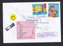 ISRAEL - Envelope Sent From Israel To Croatia, Returned To Israel Because Address Is Insuffisante / 2 Scans - Brieven En Documenten