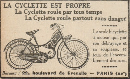 Bicicletta A Motore - Pubblicità D'epoca - 1922 Old Advertising - Advertising