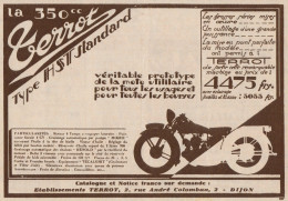 Moto TERROT 350 C.c. Tipo HST Standard - Pubblicità D'epoca - 1930 Old Ad - Advertising