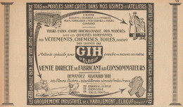 Groupement Industriel De L'Habillement - Pubblicità D'epoca - 1926 Old Ad - Advertising