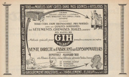 Groupement Industriel De L'Habillement - Pubblicità D'epoca - 1926 Old Ad - Advertising