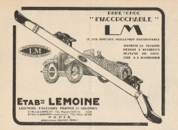 Pare-Choc Inaccrochable LM - LEMOINE - Pubblicità D'epoca - 1926 Old Ad - Advertising