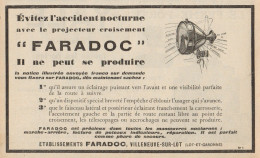 Projecteur FARADOC - Pubblicità D'epoca - 1926 Old Advertising - Advertising