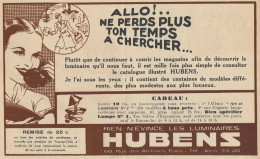 Luminaires HUBENS - Pubblicità D'epoca - 1936 Old Advertising - Advertising