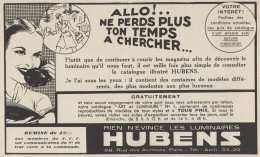 Luminaires HUBENS - Pubblicità D'epoca - 1936 Old Advertising - Advertising