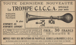 Trompe C.I.C.C.A. Pour Moto - Pubblicità D'epoca - 1921 Old Advertising - Advertising