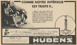 Luminaires HUBENS - Pubblicità D'epoca - 1936 Old Advertising - Advertising