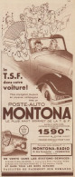 Poste-Auto MONTONA - Pubblicità D'epoca - 1935 Old Advertising - Advertising