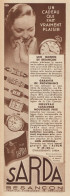 Orologi SARDA Bresançcon - Pubblicità D'epoca - 1935 Old Advertising - Publicités