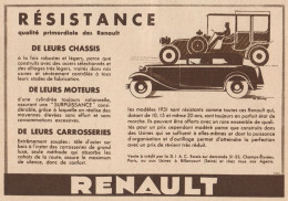 Voiture RENAULT - Pubblicità D'epoca - 1931 Old Advertising - Publicités