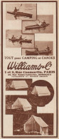 WILLIAMS & C. Tout Pour Camping Et Canoes - Pubblicità D'epoca - 1935 Ad - Publicités