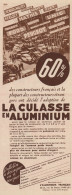 La Culasse En Aluminium - Pubblicità D'epoca - 1935 Old Advertising - Werbung