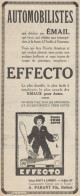 EFFECTO émail Pour Autos - Pubblicità D'epoca - 1928 Old Advertising - Publicités