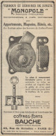 Serrures De Surete MONOPOLE - Pubblicità D'epoca - 1928 Old Advertising - Publicités